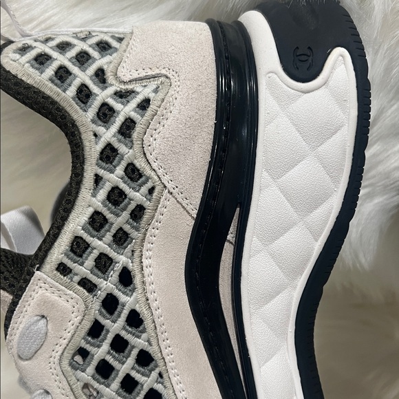 CHANEL Light Gray and Black Mesh Sneakers Size 41 Like New Never Worn $999 OBO - Picture 3 of 8